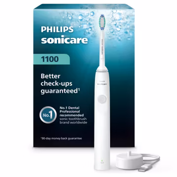 PHILIPS Sonicare 1100 Rechargeable Electric Toothbrush, 1 Brush Head, White