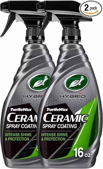 Turtle Wax Hybrid Solutions Ceramic Spray Coating, High Shine Car Wax, Offers Durable Paint Protection, Extreme Water Beading Action, Safe for Glass, Wheels, Trim and More, 16 oz (Pack of 2)