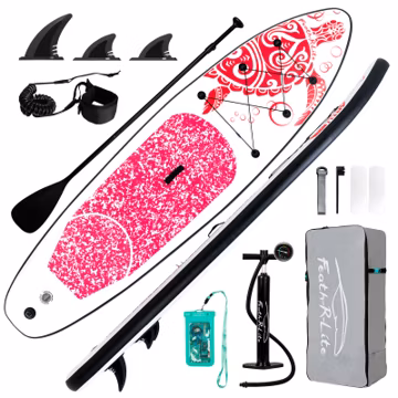 FEATH-R-LITE Inflatable Stand Up Paddle Board with Beginner SUP Accessories