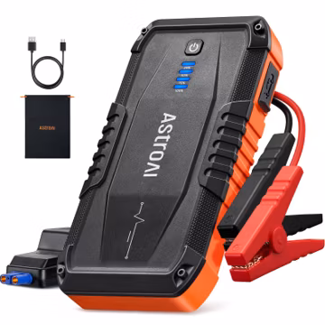 AstroAI S8 Car Battery Jump Starter 1500A – Portable 12V Lithium Jump Box with 3 Mode Flashlight, Power Bank & Smart Jumper Cables - for 6.0L Gas and 3.0L Diesel Engine,Orange
