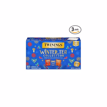 Twinings Winter Tea Collection, Limited Edition Holiday Gift Box, 20 Count (Pack of 3), Includes Christmas Tea, Winter Spice, and Gingerbread Joy, Enjoy Hot or Iced, 60 Teabags