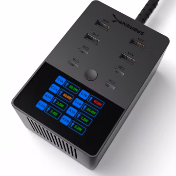 SABRENT VOLTIK Charging Station, 252W 8-Port USB C and USB A, LCD Display