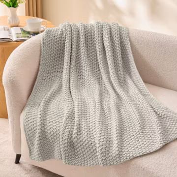 BEDELITE Cozy Chunky Cable Knit Throw Blanket for Couch