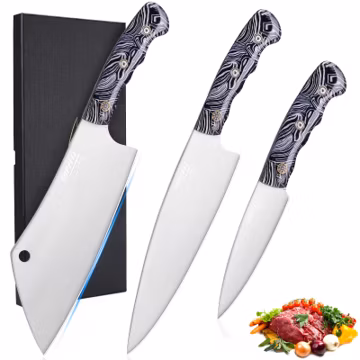 Topfeel 3-Piece Kitchen Knife Set, 5Cr15MoV High Carbon Stainless Steel