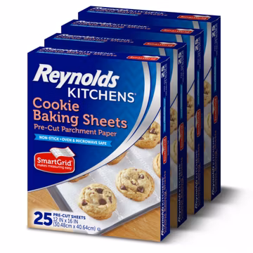 Reynolds Kitchens Parchment Baking Sheets, 25 Sheets (Pack of 4), 100 Total