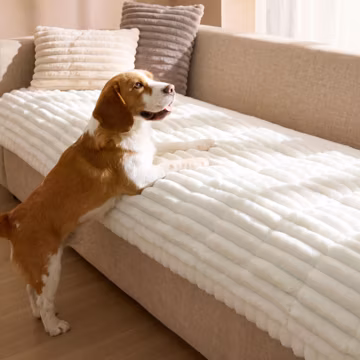 Bedsure Comfyfleece™ Couch Covers for Dogs, Sofa Cover, 23.6 x 47 White