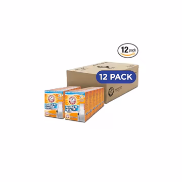 ARM & HAMMER Fridge-n-Freezer Baking Soda Odor Absorber, Helps Keep Food Tasting Fresh, Long-Lasting, Natural & Unscented Deodorizer for Kitchen & Home, 14 Oz, 12 Pack