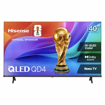 Hisense 40-Inch Class QD4SR Series Hi-QLED FHD Smart Roku TV (40QD4SR, 2026 Model) – Hi-QLED Color, Dolby Audio, Compatible with Alexa, Full Array LED, Slim Bezel Design