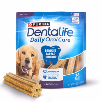 Dentalife Purina Daily Dental Chews for Large Dogs, 18 ct Pouch