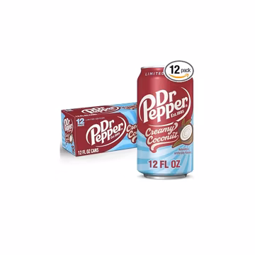 Dr Pepper Creamy Coconut Soda, 12 fl oz cans, 12 Pack