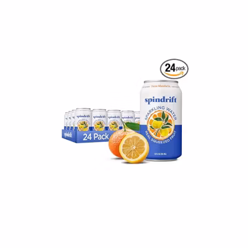 Spindrift Sparkling Water, Yuzu Mandarin Flavored, Made with Real Squeezed Fruit, 12 Fl OZ Cans, Pack of 24 (Only 6 Calories per Can)