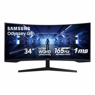 Samsung 34' Odyssey G5 Ultra-Wide Gaming Monitor with 1000R Curved Screen