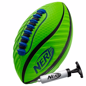 NERF Spiral Grip Junior Football - Patented Spacelace for Ultimate Spirals - Authentic Look and Feel - Pump Included, Junior 10.5"