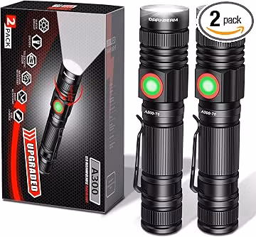 DARKBEAM LED Flashlights Rechargeable USB Tactical 2000 High Lumens Mini