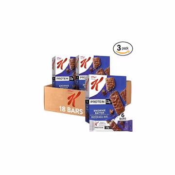 Special K Bar Protein Meal Bars, 12g Protein Snacks, Meal Replacement, Brownie Batter (3 Boxes, 18 Bars)