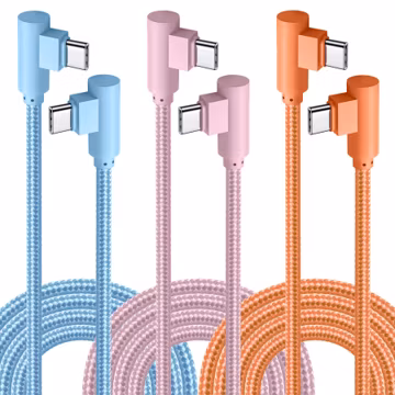 APFEN USB C Cable 10FT, 60W Fast Charging 90 Degree USB C 3-Pack