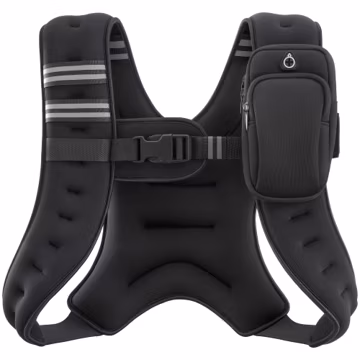 ZELUS Weighted Vest, 6lb/8lb/12lb/16lb/20lb/25lb/30lb Weight Vest with Reflective Stripe for Workout, Strength Training, Running, Fitness, Muscle Building, Weight Loss, Weightlifting, Black(12 lb)