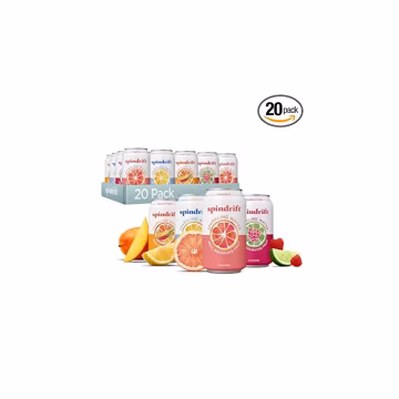 Spindrift Sparkling Water, 4 Flavor Variety Pack, Made with Real Squeezed Fruit, 12 Fl Oz (Pack of 20)