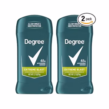 Degree Men Original Antiperspirant Deodorant 48-Hour Odor Protection Extreme Blast Mens Deodorant Stick 2.7 oz, 2 Count