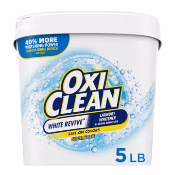 OxiClean White Revive Laundry Whitener and Stain Remover Powder, Alternative to Bleach for Laundry, 5 lb