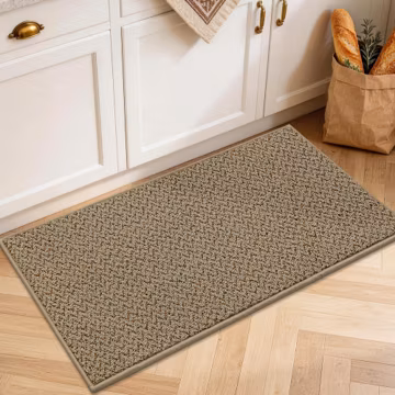 COSY HOMEER Kitchen Rugs Non-Slip Washable Kitchen Floor Mats 17"x30" Taupe